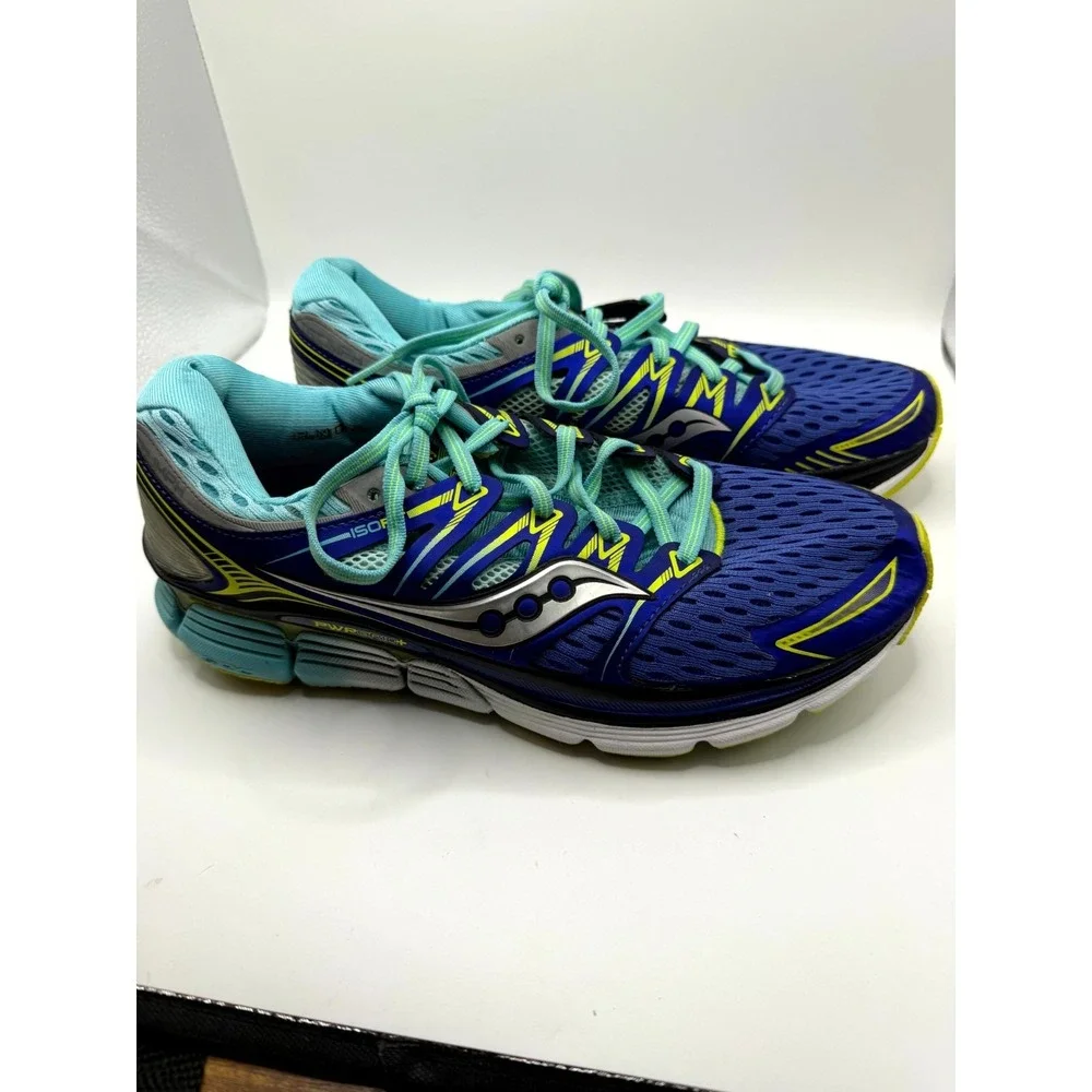 Saucony Triumph ISO S10262-1 Womens 8.5 Sneaker Blue Mesh Lace Up Running Shoes